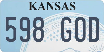 KS license plate 598GOD