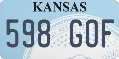 KS license plate 598GOF