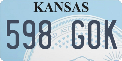 KS license plate 598GOK