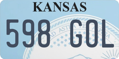 KS license plate 598GOL