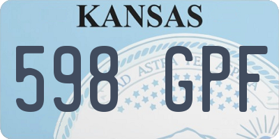 KS license plate 598GPF