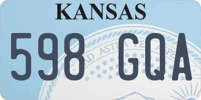 KS license plate 598GQA