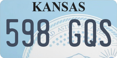 KS license plate 598GQS