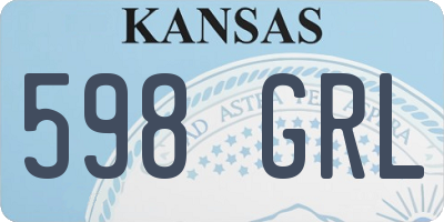 KS license plate 598GRL