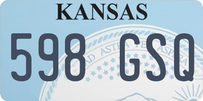 KS license plate 598GSQ