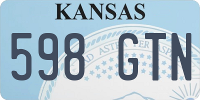 KS license plate 598GTN