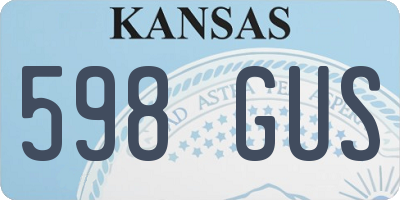 KS license plate 598GUS
