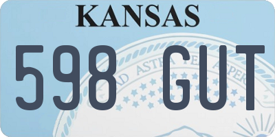 KS license plate 598GUT