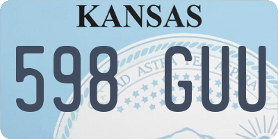 KS license plate 598GUU