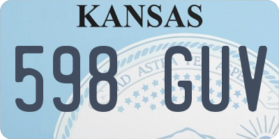 KS license plate 598GUV