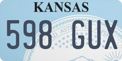 KS license plate 598GUX