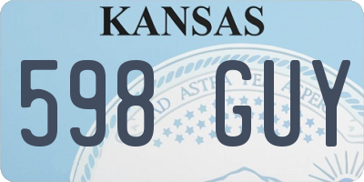 KS license plate 598GUY