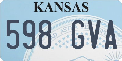 KS license plate 598GVA
