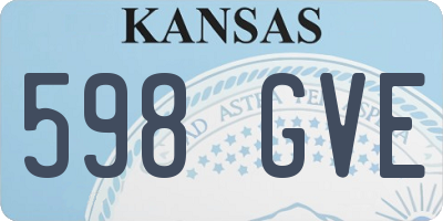 KS license plate 598GVE