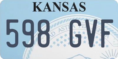 KS license plate 598GVF