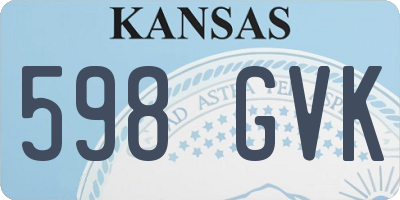 KS license plate 598GVK