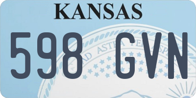 KS license plate 598GVN