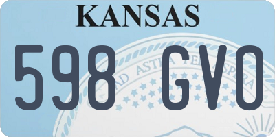 KS license plate 598GVO