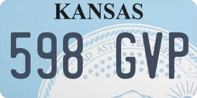 KS license plate 598GVP