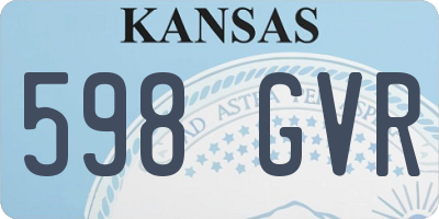 KS license plate 598GVR