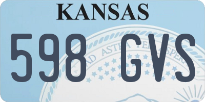 KS license plate 598GVS