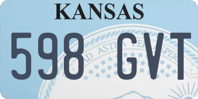 KS license plate 598GVT