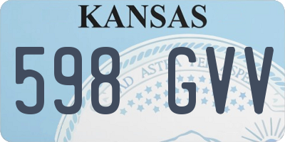 KS license plate 598GVV