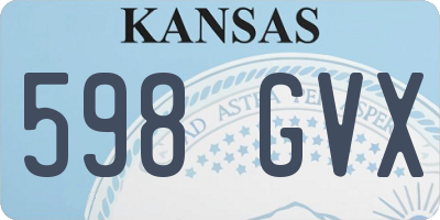 KS license plate 598GVX