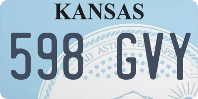 KS license plate 598GVY