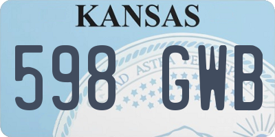 KS license plate 598GWB
