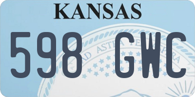 KS license plate 598GWC