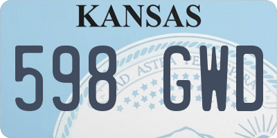 KS license plate 598GWD