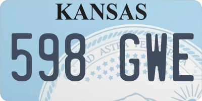 KS license plate 598GWE