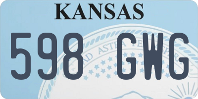 KS license plate 598GWG