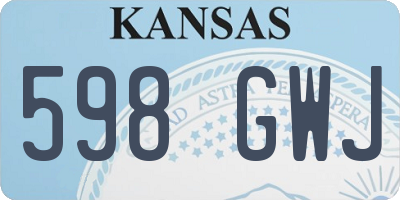 KS license plate 598GWJ