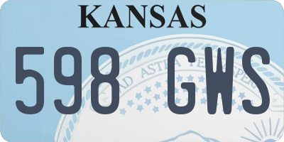 KS license plate 598GWS
