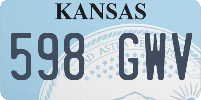 KS license plate 598GWV