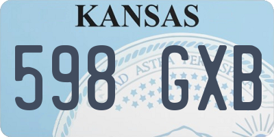 KS license plate 598GXB