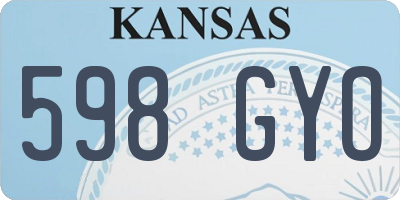 KS license plate 598GYO