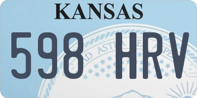 KS license plate 598HRV