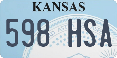 KS license plate 598HSA
