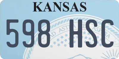 KS license plate 598HSC