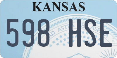 KS license plate 598HSE