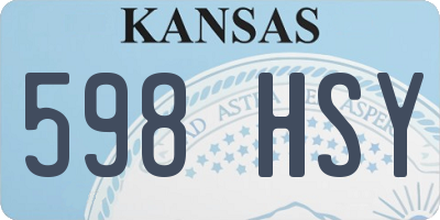 KS license plate 598HSY