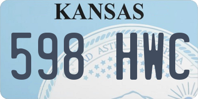 KS license plate 598HWC