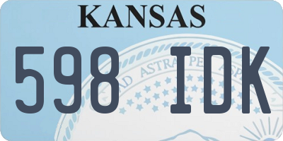 KS license plate 598IDK