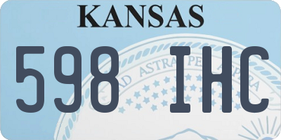 KS license plate 598IHC