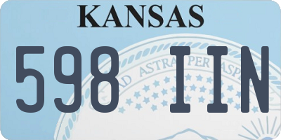 KS license plate 598IIN