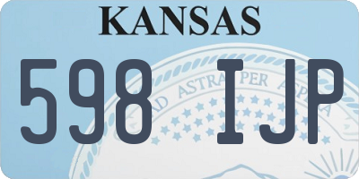KS license plate 598IJP