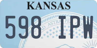 KS license plate 598IPW